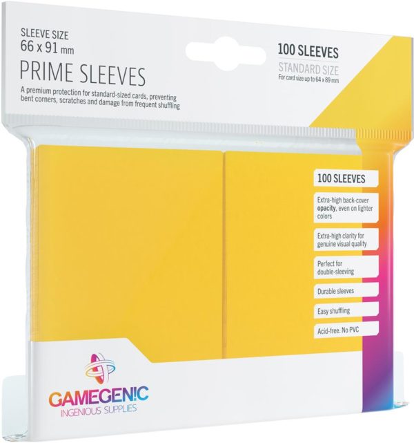 Gamegenic – Protège-Carte Standard : 100 Sleeves Prime Jaune