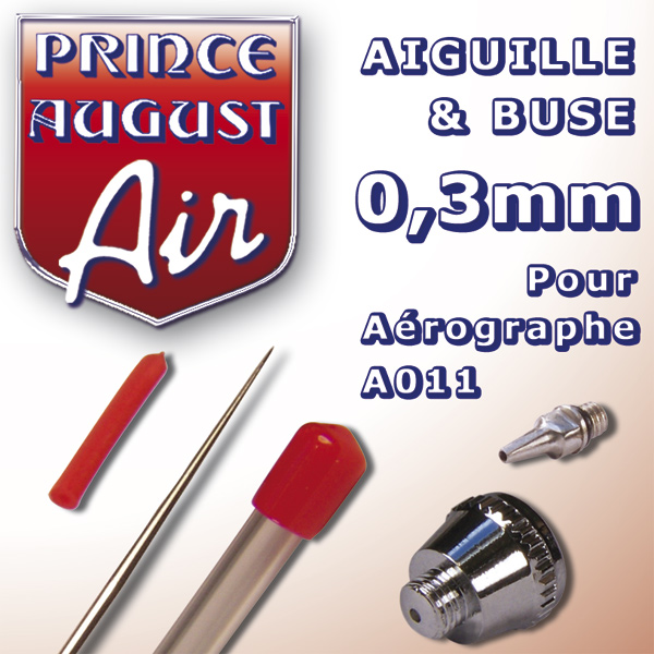 Prince August – AA023 – Aiguille & Buse 0,3 pour aérographe A011