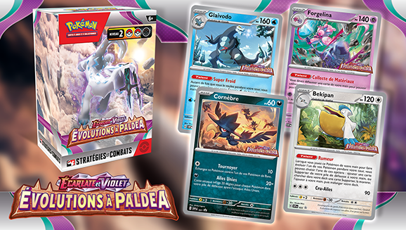 Booster et protège-cartes Pokémon Écarlate et Violet Évolutions à Paldea